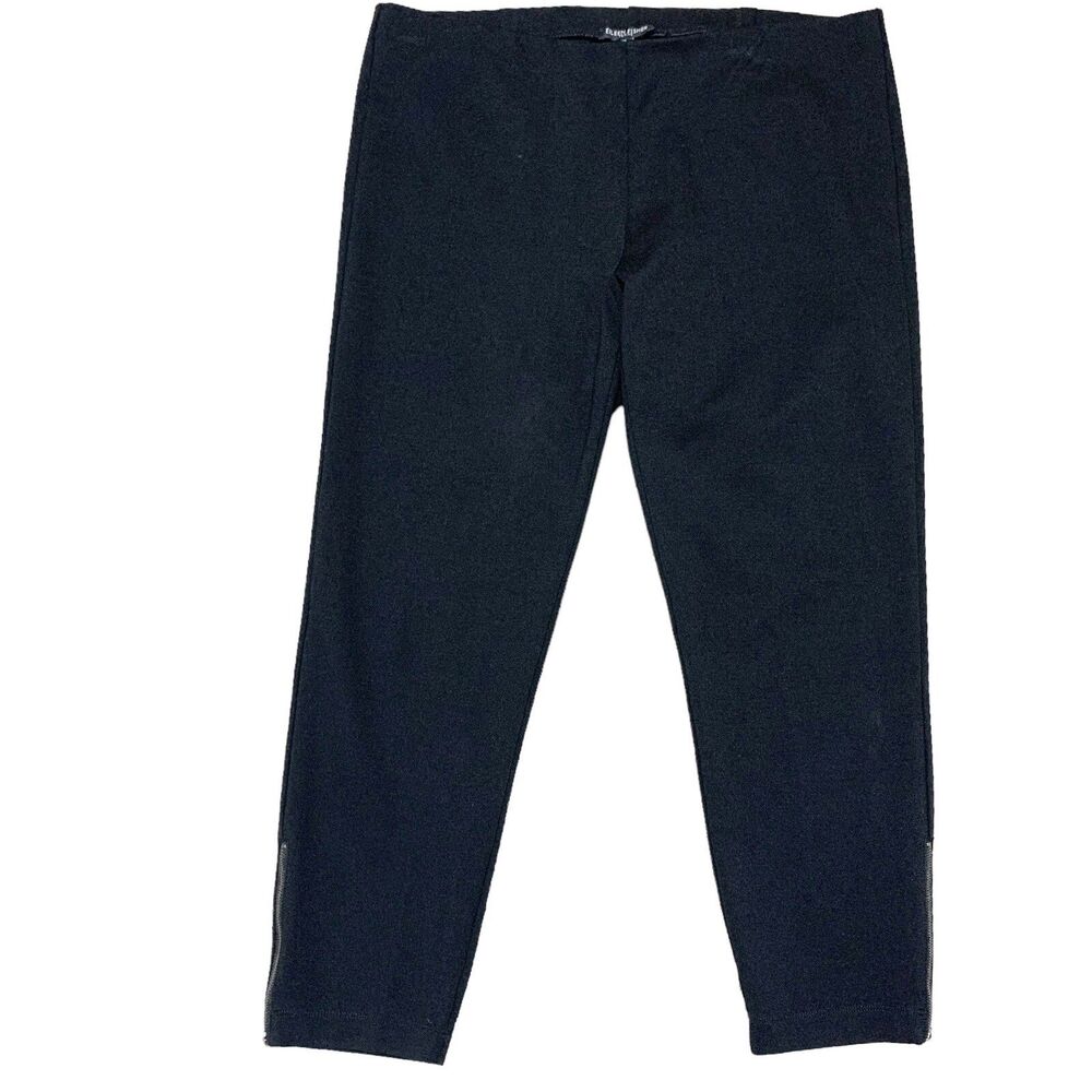 Eileen Fisher Size PL Black Stretch Zip Ankle Pull On Pants Trousers